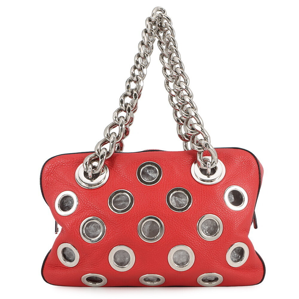 Prada Chain Handbag Perforated Leather